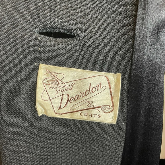 Black Vintage Deardon Coat with mink collar - Picture 7 of 9